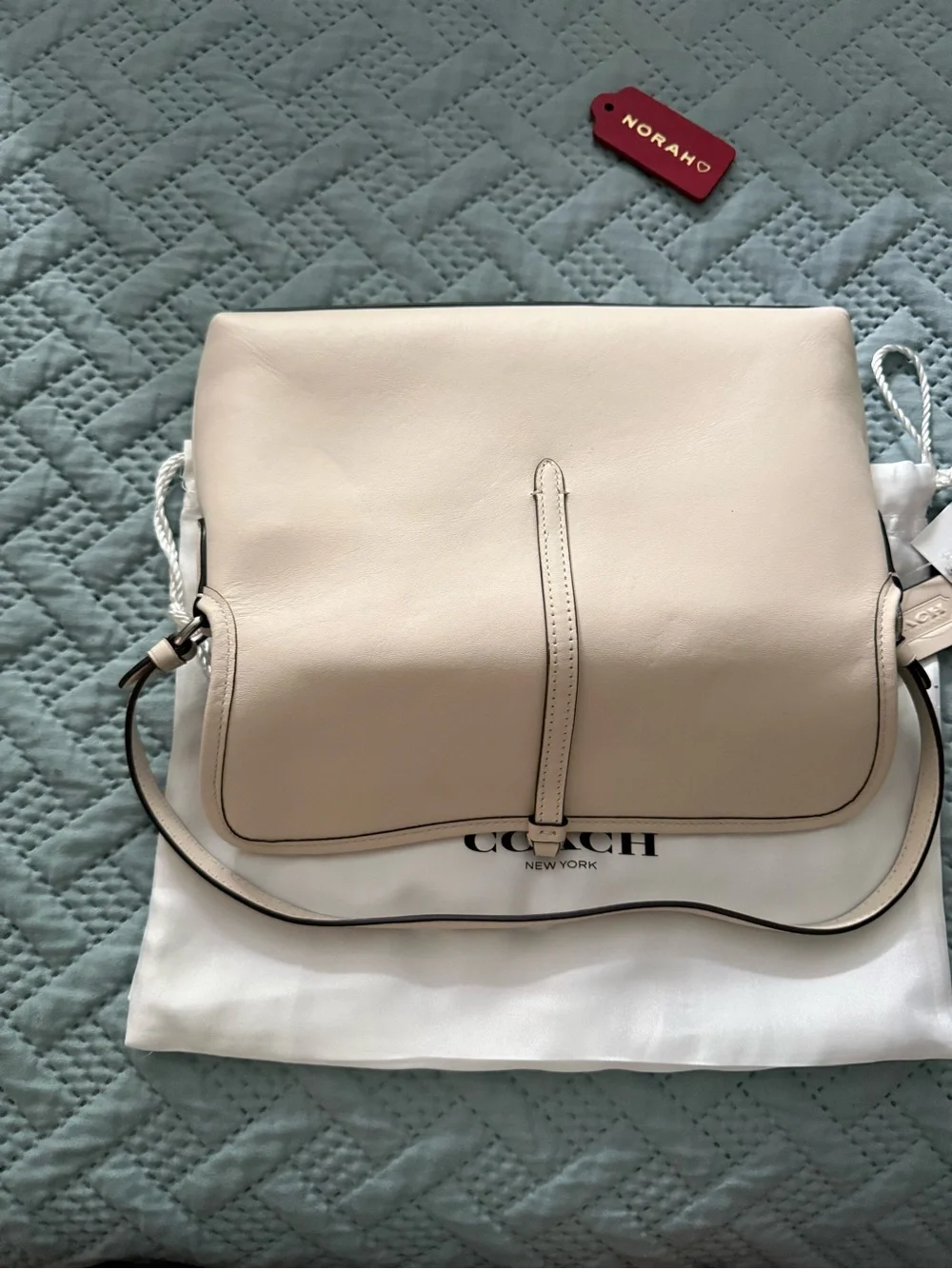 Coach Chalk Hampton Leather Shoulder Bag